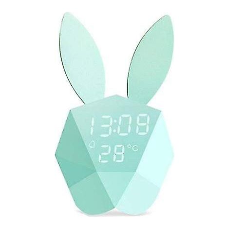 Veilleuse enfant en forme de lapin, lampe de chevet blanc chaud avec réveil, LED à activation vocale, pour petites filles (1/5)