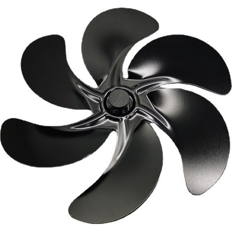 Pales de ventilateur de cheminée en aluminium, accessoire de ventilateur thermodynamique universel à 6 pales 17 cm (noir)