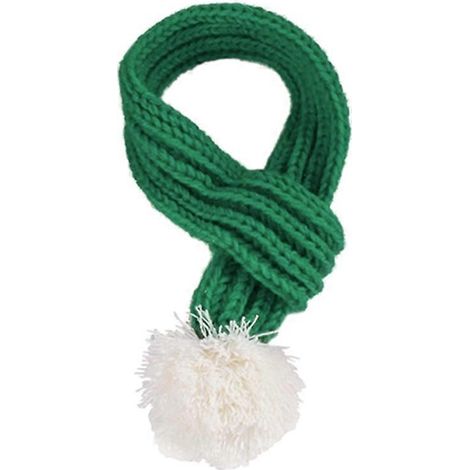 Gestrickter Schal für Hunde und Katzen, lustige Weihnachtsdekoration, kreatives Halsband für Kleintiere, grün, Größe M.