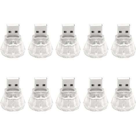 10 mini lampes LED USB, luminosité réglable, éclairage d'ambiance portable pour l'intérieur de la voiture, 5 V (1/5)