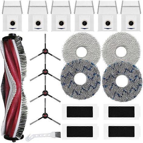 Kit d'accessoires pour aspirateur robot Yeedi M12 Pro+ compatible avec ECOVACS DEEBOT T30s : brosse principale latérale, lingettes de nettoyage, filtres HEPA et sacs à poussière. (1/5)