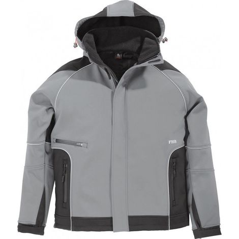 Chaqueta de trabajo Walter, Softshell, Talla XL, gris/negro