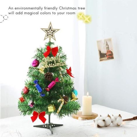 Arbre Noël Sapin Artificiel Pin LED Lumière de 20 Petites Ampoules 3M Table Décoration Xmas Party Ornement Sapin Maison VE225646 (1/4)