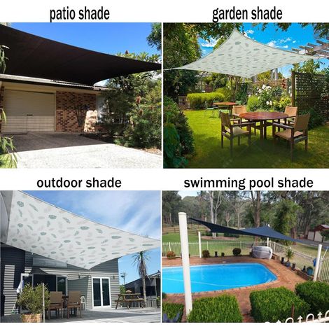 YMYNY Rechteckiges Sonnensegel, Schattentuch, wetterbeständig, langlebig, UV-beständig, perfekt für den Garten im Freien. (1/4)