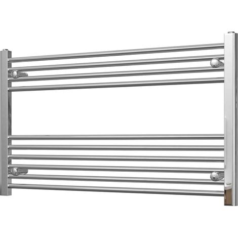 Zennor - Chrome Heated Towel Rail - H600mm x W1000mm - Straight (1/3)