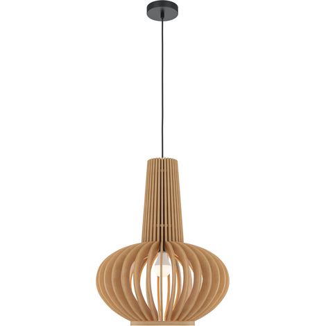 Lampada a sospensione Maytoni Roots nera legno Ø35 E27 40W (1/5)