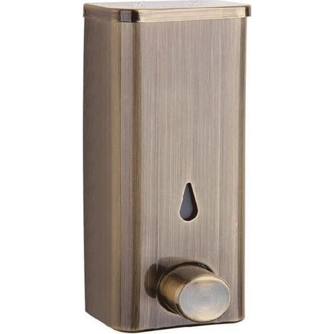 Accessoires de Salle de Bain 304 Savon en Acier Inoxydable Distributeur Mural Poinçon Se Laver Les Mains Bouteille Hôtel Salle de Bains Cuisine Conteneur de, (bronze) (1/4)