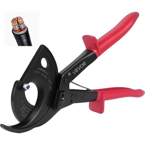 VEVOR Tagliacavi a Cricchetto Cesoia Tagliacavi Manuale Lame in Acciaio Armonico Manici Isolati, Taglierina per Cavi in Rame e Alluminio Capacita max. 400 mm², Tagliacavi Utensile da Elettricista (1/5)