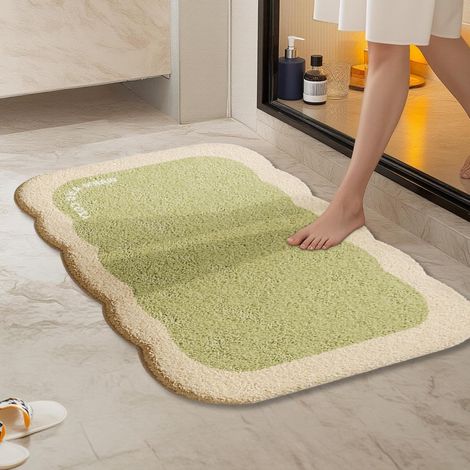 Badezimmerteppich, Badezimmerdekoration, rutschfeste Unterlage, Fußmassage, hochwertiges weiches Material, starke Haftung, leicht zu reinigen, multifunktional, geeignet für Zuhause, Küche, Badezimmer,