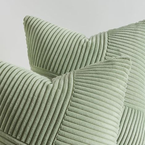 Kissenbezug 40x40 Grün frühling Kordsamt 2er Set Windmühle Patchwork Kissenbezüge Kissenhülle Zierkissenbezüge für Sofakissen Dekokissen Wohnzimmer Bett Sofa Schlafzimmer Bett (1/5)