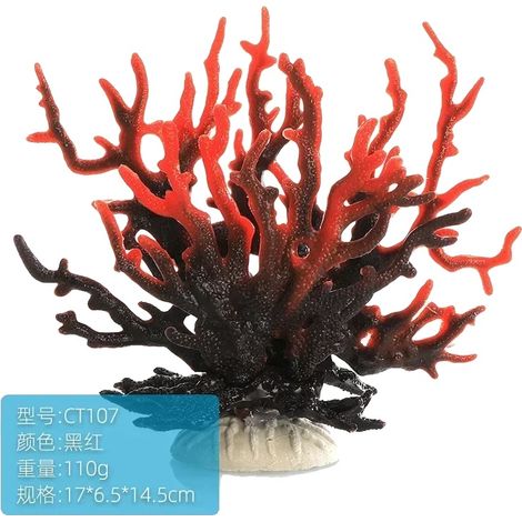 Adornos de coral, diseño de resina en miniatura, decoración versátil para acuarios, rojo y negro. (1/2)