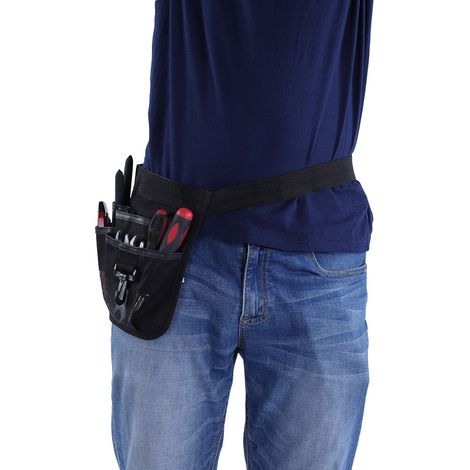 Werkzeugtasche für Elektriker mit mehreren Fächern, vielseitig einsetzbare Gürteltasche mit verstärktem Gürtel (Schwarz) (1/5)
