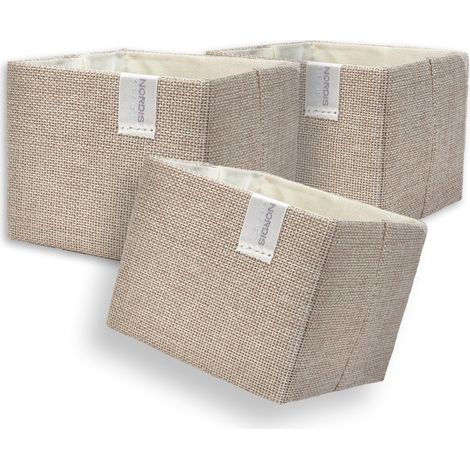 Lot de 3 mini paniers de rangement (11 x 11 x 9 cm) - Petit panier de rangement - Petit comme boîte de rangement de salle de bain, organiseur de commode à langer, (1/5)