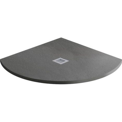MX Minerals Ash Grey Slate Effect Quadrant Shower Tray 900mm x 900mm (1/3)