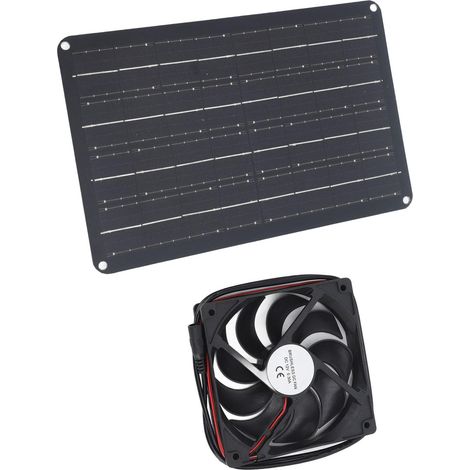 Kit Ventilateur Panneau Solaire 15W 12V Extracteur avec Cable 1.5m Pour Petite Serre Poulaillers Abri Maison Animaux 2 Ventilateurs (1/5)