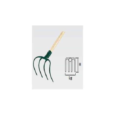 Leborgne – Croc jardin 4 dents – Acier forgé pour résistance à l'usure – Dents 16 cm pour griffer la terre sous massifs – Protège pointes inclus (1/4)