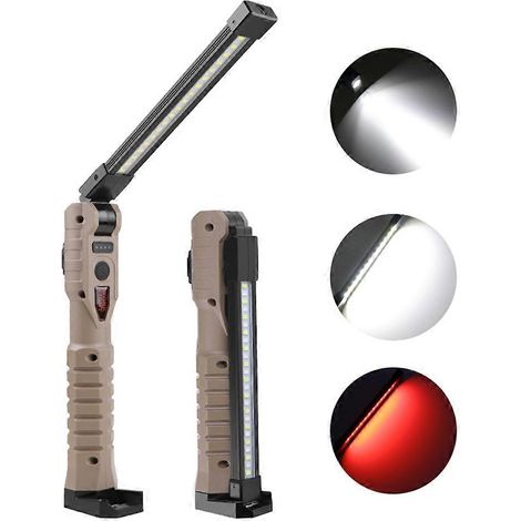 Lampe de nuit pliable et portable pour le travail, 7 modes d'éclairage, chargement USB magnétique, lampe torche de poche pour ordinateur ou bureau. (1/5)