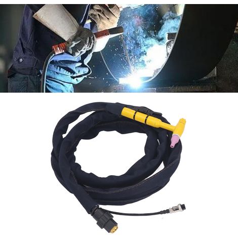 Torche de soudage TIG QQ150A 4,0 m, kit de torche de soudage TIG refroidie par air, torche de soudage TIG intégrée, tuyau en caoutchouc silicone, accessoires pour machine à souder TIG. (1/5)