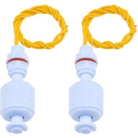 Lot de 2 capteurs de niveau d'eau, flotteur liquide pour hydroponiques, jardinage, aquarium, piscine – 10 W, 52 mm (1/4)