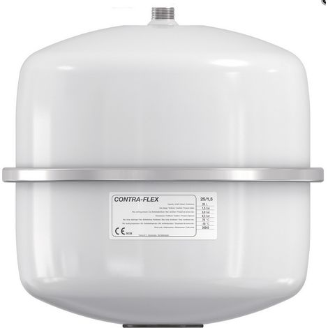 Vase d'expansion à membrane pour chauffage, 3 bar, 25 litres, modèle maison, blanc