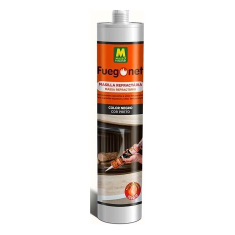 Stucco refrattario fuegonet per camini e stufe nere. Barca 300 ml