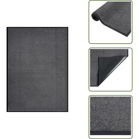 Paillasson Anthracite 60x80 cm - Tapis D'entrée - Paillasson Intérieur - Paillasson Extérieur - Tapis Absorbant - Tapis Antidérapant (1/5)