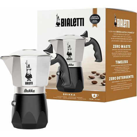 Bialetti New Brikka 4Tz Aluminium Espressokocher 4 Tassen