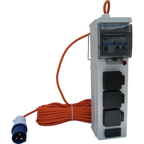 Mobile Mains Hook Up 15M Cable With 3 Plug Sockets 2 USB Ports - Caravan Camping