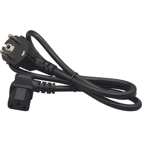 Netzkabel, deutscher EU-Stecker 4,8 mm auf IEC320 C13, gebogener Stecker, Verlängerungskabel, 1 m
