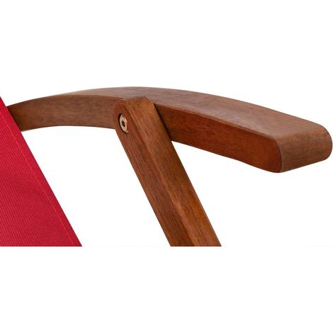 Chaise longue en bois d'acacia rouge