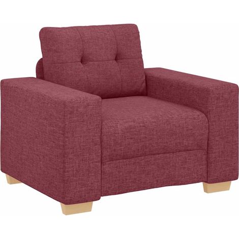 vidaXL Poltrona Rosso Vino 60 cm in Tessuto