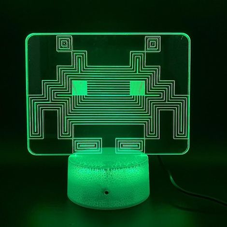 Lampe de chevet LED 3D Pac-Man, motif carte du monde, pour chambre d'enfant