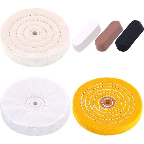 BelleRise - Kit de 6 disques de polissage professionnels de 6 pouces avec 3 pâtes à polir de couleurs différentes pour meuleuses d'établi (1/5)