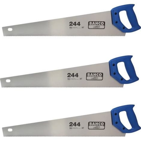 X 3 Bahco 244 Hardpoint 22"" Hand Saw Medium Cut 500mm BAH24422 244-22-U7/8HP