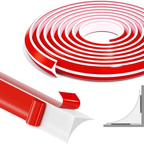 Moulure De Corniche Pour Plafonds, 7M PVC Blanc, Silicone, Bande De Calfeutrage 15x25mm Pour Cuisine, Douche, Plinthe Flexible (1/5)