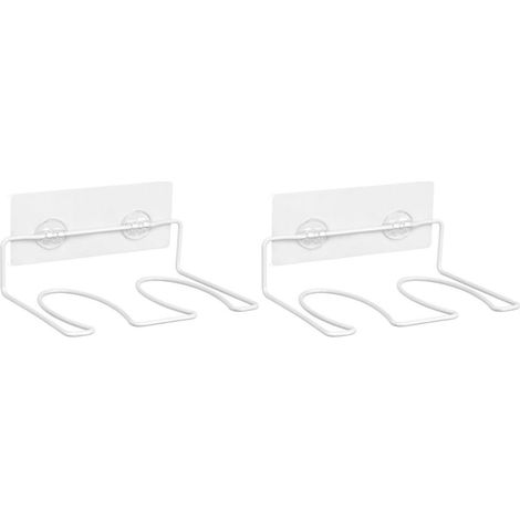 Lot de 2 Étagères à Chaussures Murales Blanches en Acier Carbone, Rangement sans Perforation, Facile à Retirer et Stable, pour Salle de Bain ou Chambre Plusieurs Styles (1/5)