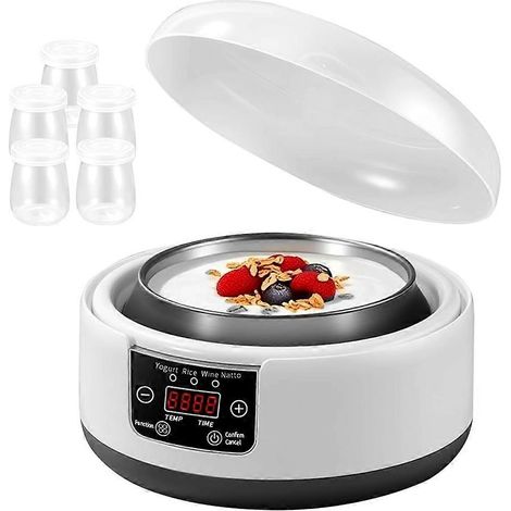 Yaourtière automatique 36 heures, 1,2 L, avec écran LCD et contrôle de la température (prise UE). (1/5)