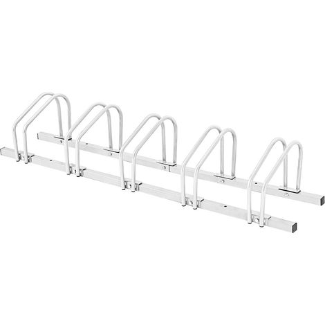 Portabicicletas de pared robusto de acero para 5 bicicletas 150 x 32,5 x 26 cm estilo contemporáneo acero plateado 200013377