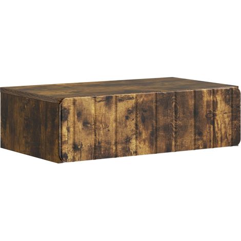 Wall-Mounted Side Table Smoked Oak 59 x 34.5 x 17 cm vidaXL