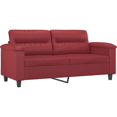 vidaXL Divano a 2 Posti Rosso Vino 140 cm in Similpelle