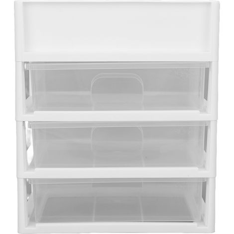 Tiroir de rangement maquillage 3 couches transparent anti-poussière, organiseur de tiroir de maquillage étagère de rangement cosmétique. (1/5)