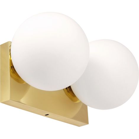 APPLIQUE da PARETE APP1010-2W SFERA ORO 2-PUNTI LUCE E27 17X32X16CM