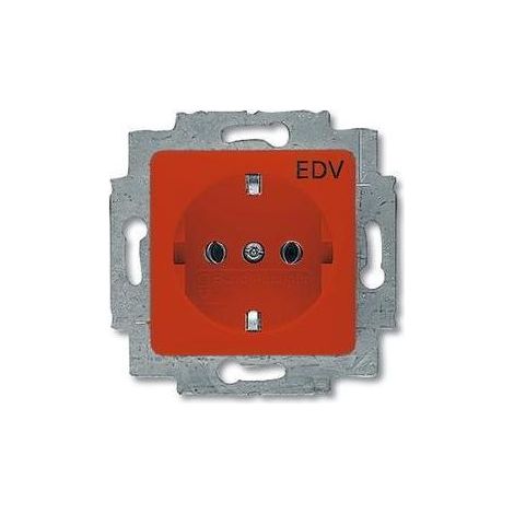 Busch-Jaeger SCHUKO Steckdosen-Einsatz rot RAL3020 20 EUC/DV-217-101 (1/5)