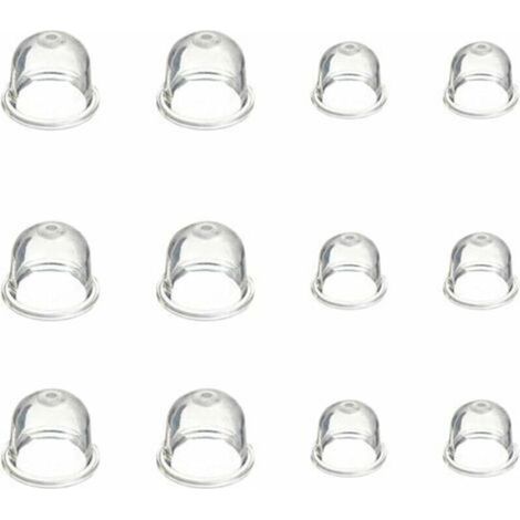White priming bulb pump, 19mm and 22mm transparent carburetor oil cup for lawnmower, hedge trimmer, gasoline saw, fan fuel priming bulb 12 pieces (1/5)