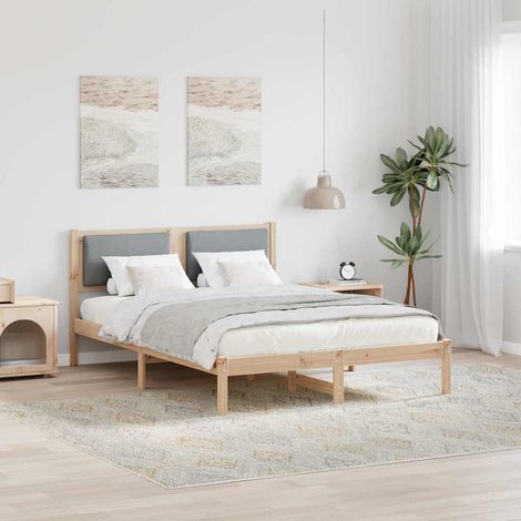 Cadre de lit-Structure de lit Gris clair 135 x 190 cm Pin massif 561948 (1/5)