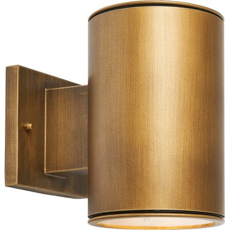 Litecraft Haddon Up or Down Outdoor IP44 Rated Wall Light - Brushed Gold (1/5)