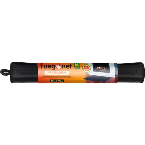 Fuegonet 231437 - Alfombra ignifuga, color negro, 100 x 50 cm (1/10)
