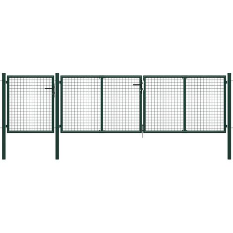 vidaXL Portail de jardin Acier 400 x 100 cm Vert