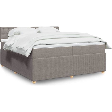 Boxspringbett mit Matratze Taupe 200x200 cm Stoff (1/5)