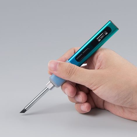 Mini fer à souder électrique intelligent portable 65 W haute puissance avec écran OLED, boîtier en alliage d'aluminium, contrôle précis de la température PID avec fonction de réglage de 80 à 420 ℃. (1/5)